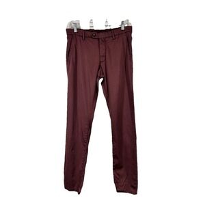 Wolf vs Goat Made in Italy Trousers 30 Plum Tencel Cotton Stretch Chino Lux WVG